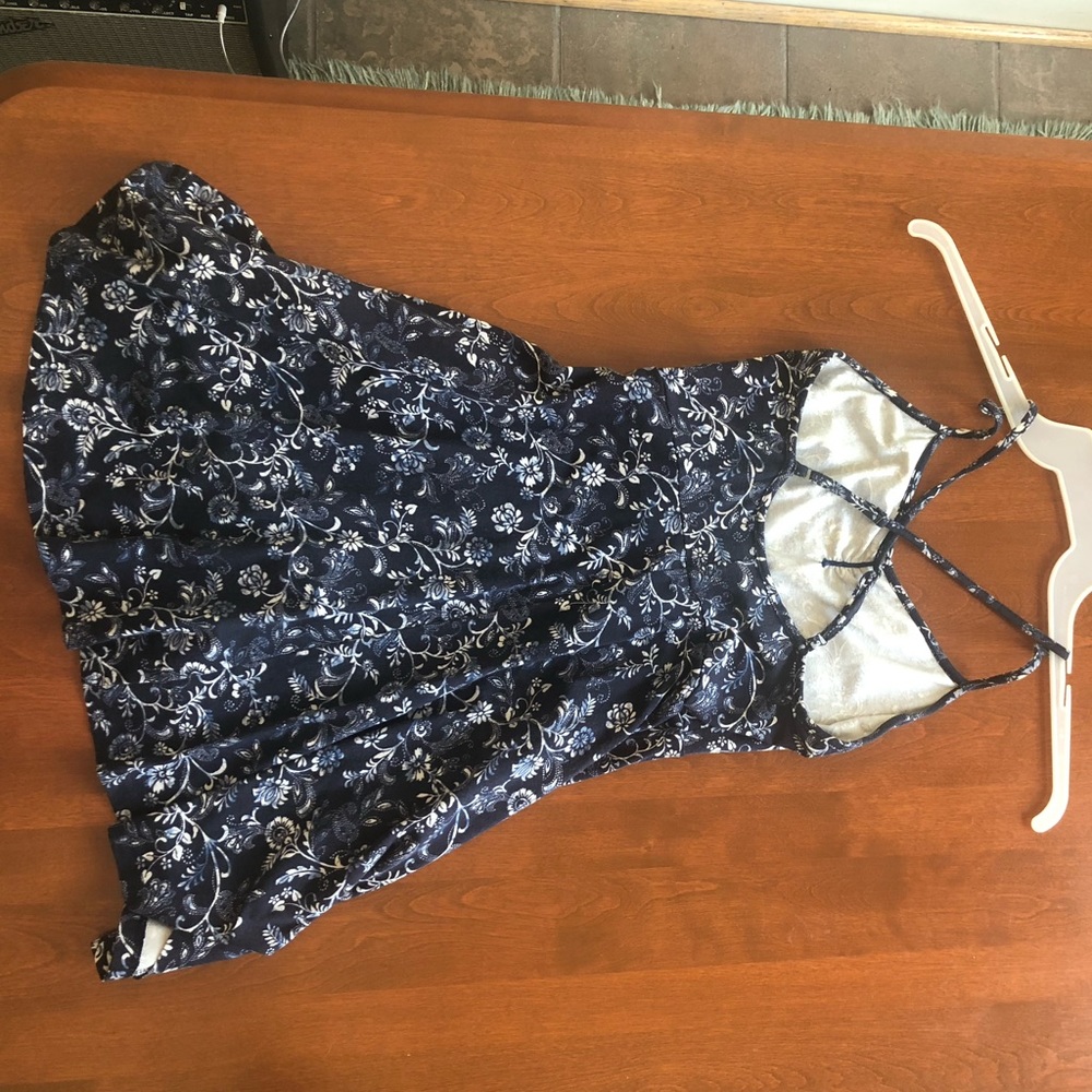 Blue Floral Print Dress